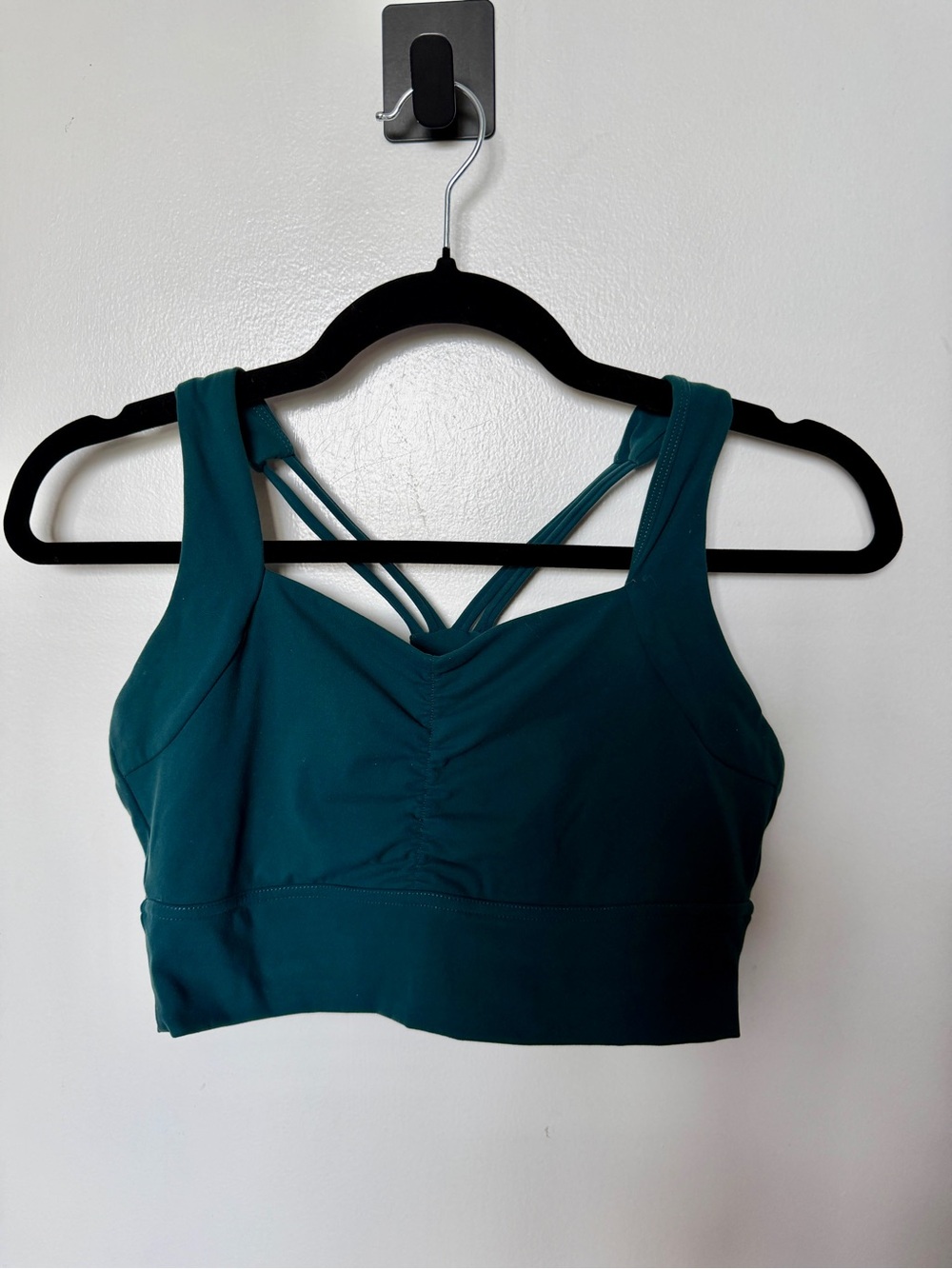 Women’s Teal Strappy Sports Bra Crop Top